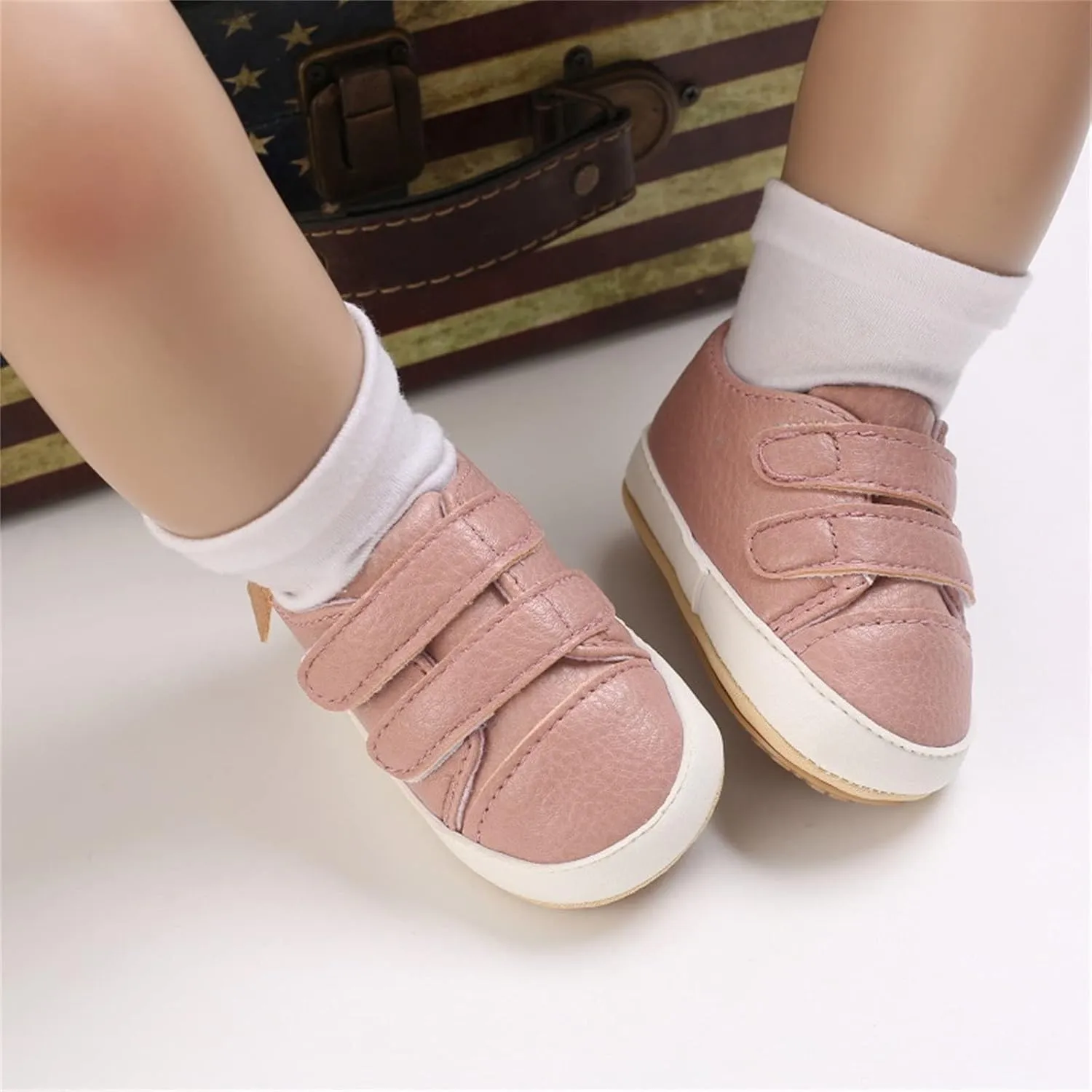 Baby Boys Girls First Walking Shoes Infant Non-Slip PU Leather Sneakers Toddler Newborn Loafers Shoes Infant Size 2