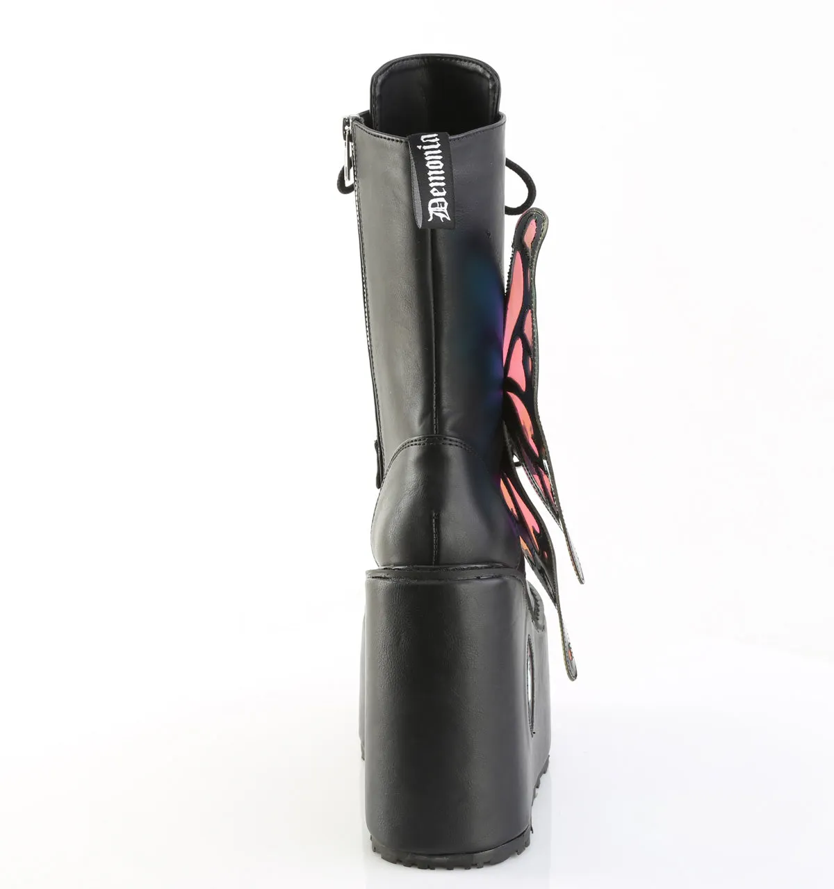 BLAZE-158 DemoniaCult Black Vegan Leather Sexy Women's Mid-Calf & Knee High Boots (Alternative Footwear)