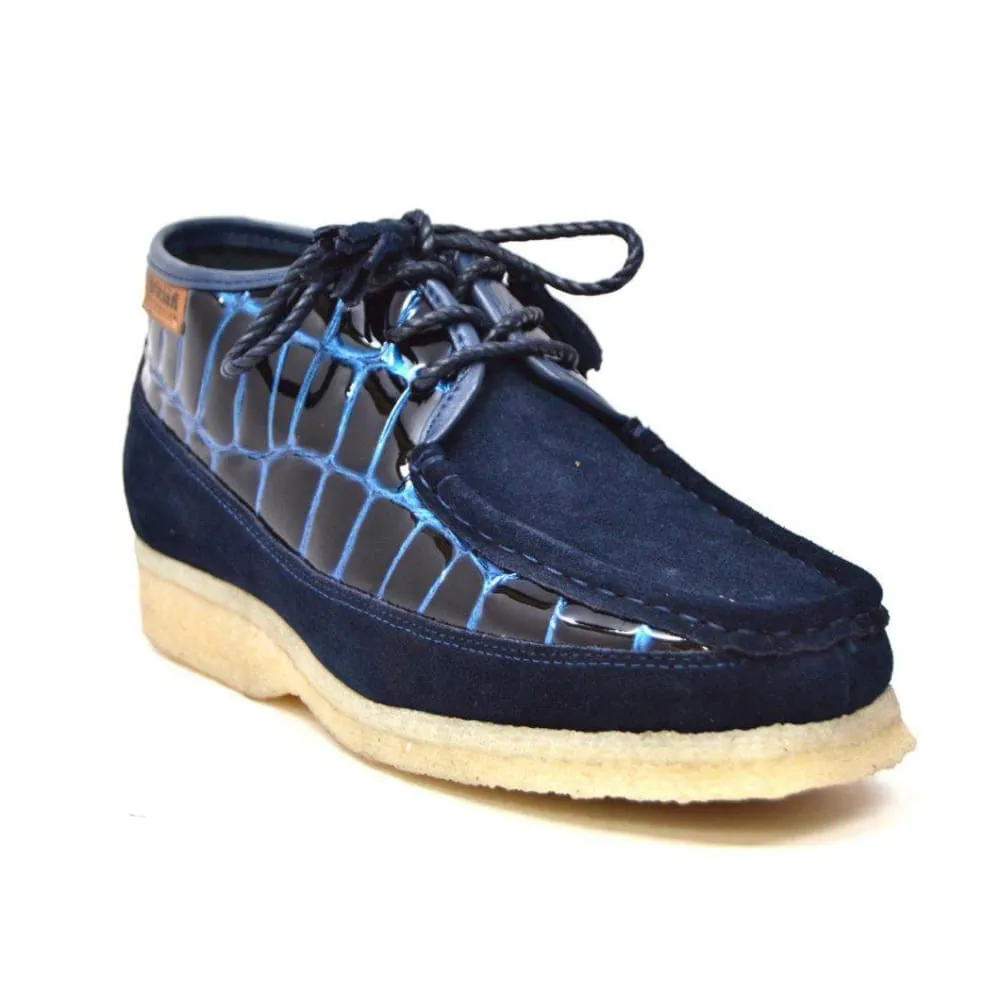 British Walkers Knicks Croc Men's Crocodile Leather and Suede Limited Edition Style