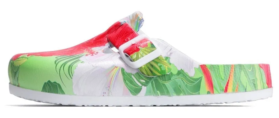Cape Robbin Koosh Multi Color Floral Comfort Garden Mules Slip On Rubber Slide