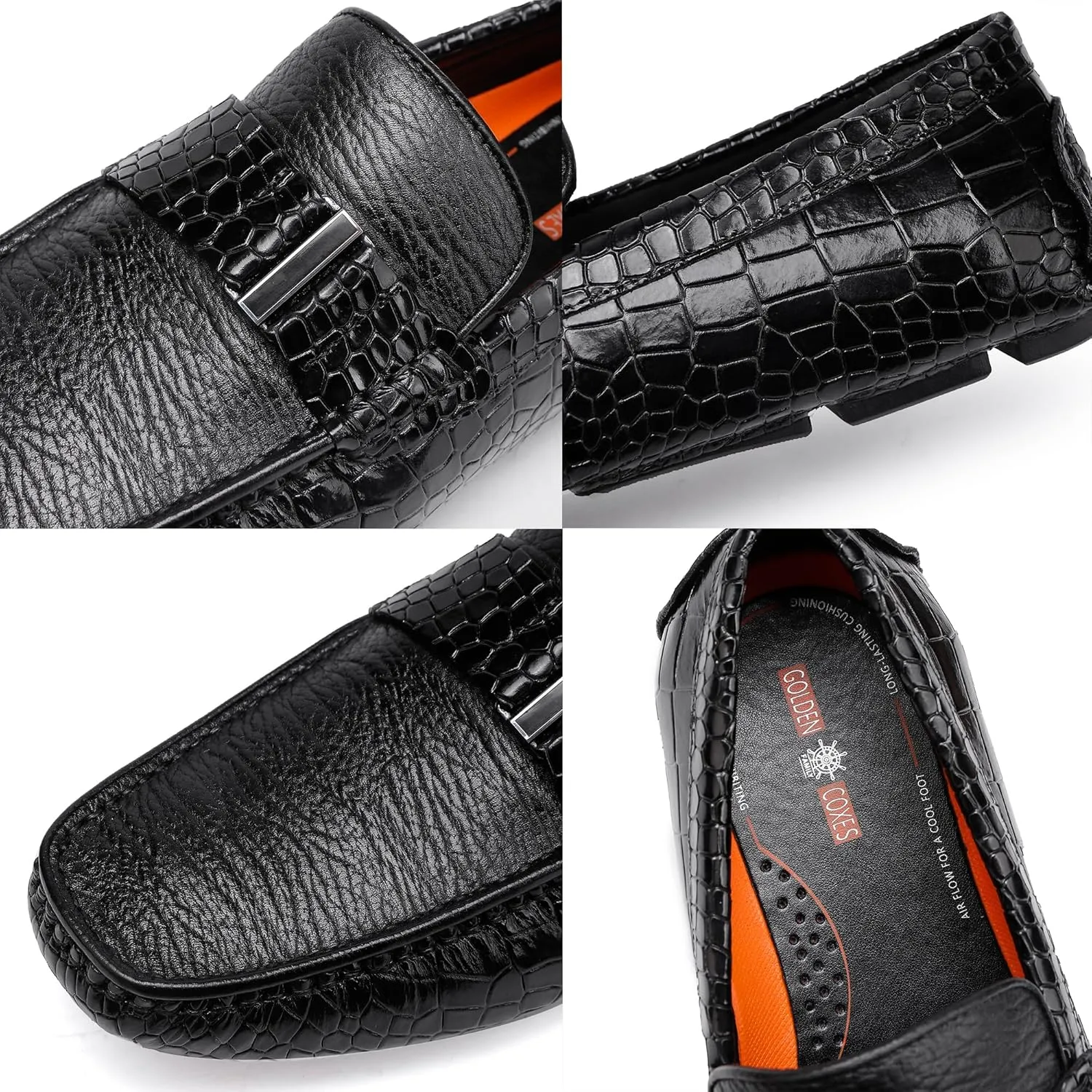 Casual Men's Leather Driving Loafer Casual Metal Buckle Business Penny Loafer Shoes Party Wedding Driving Moccasin
