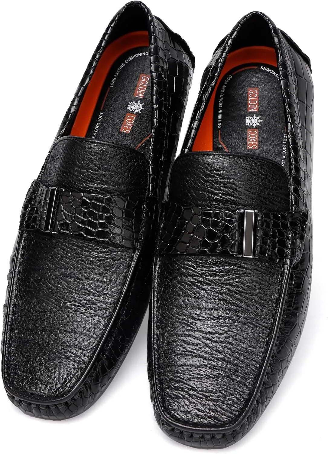 Casual Men's Leather Driving Loafer Casual Metal Buckle Business Penny Loafer Shoes Party Wedding Driving Moccasin