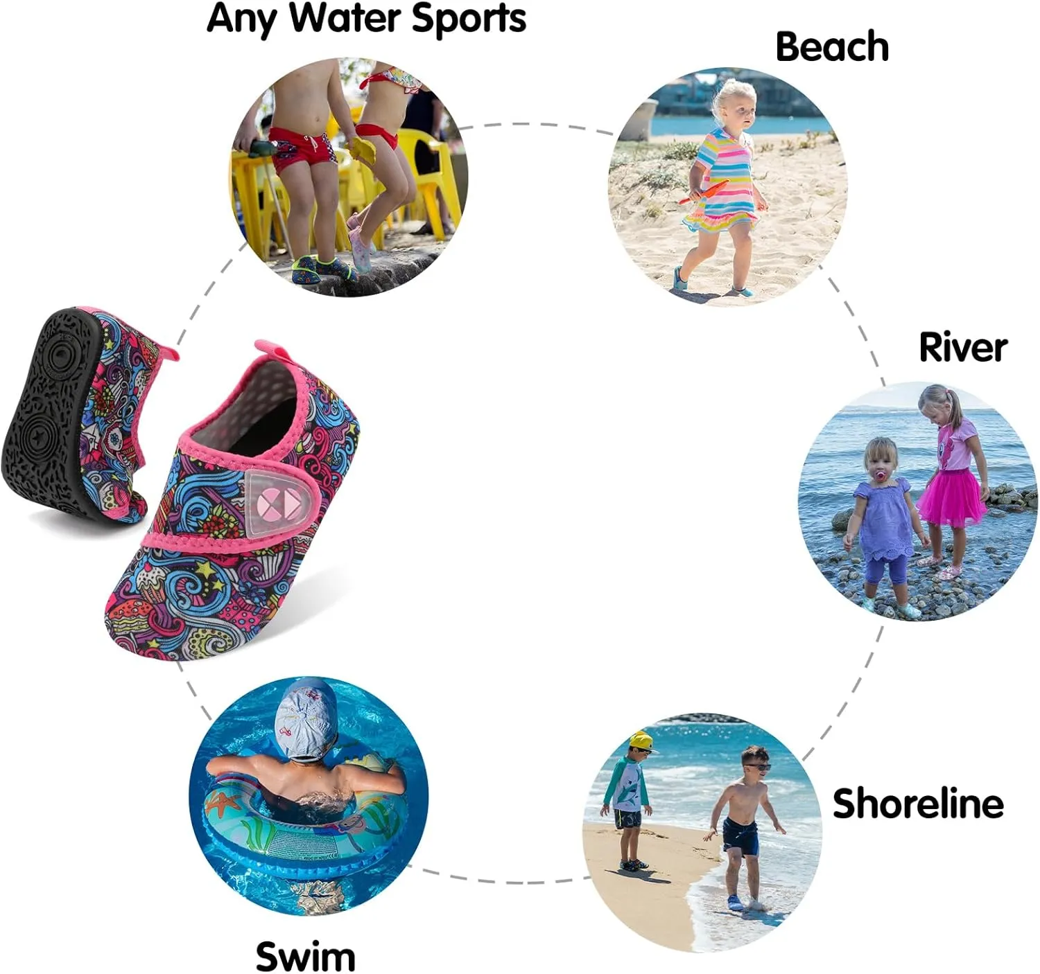 Centipede Demon Kids Water Shoes Boys Girls Breathable Swim Pool Shoes Quick Dry Toddler Aqua Socks Barefoot Beach Sandals for Outdoor Water Sports Little/Big Kids