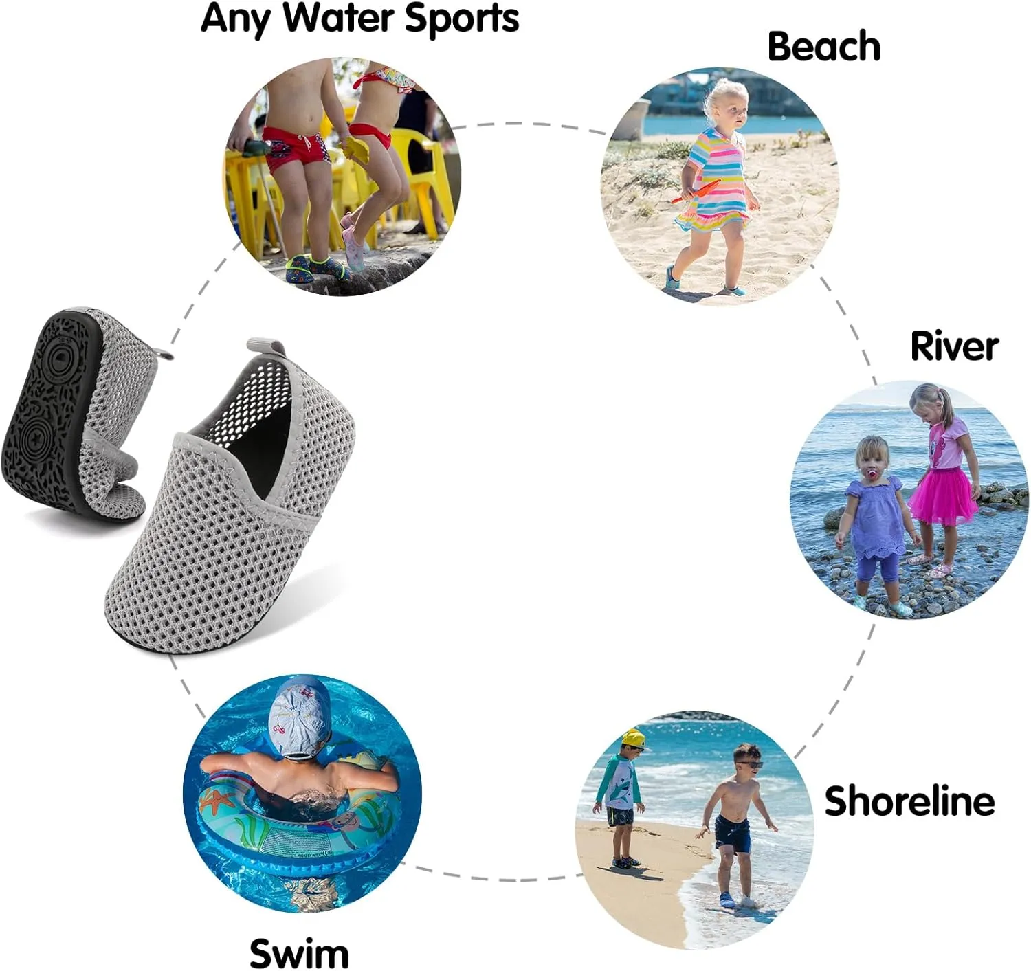Centipede Demon Toddler Water Shoes for Girls Boys Kids Baby Beach Swim Aqua Socks Quick Dry Summer Sandals for Pool Outdoor Sports Barefoot Sock Shoe Rubber Soles Slippers