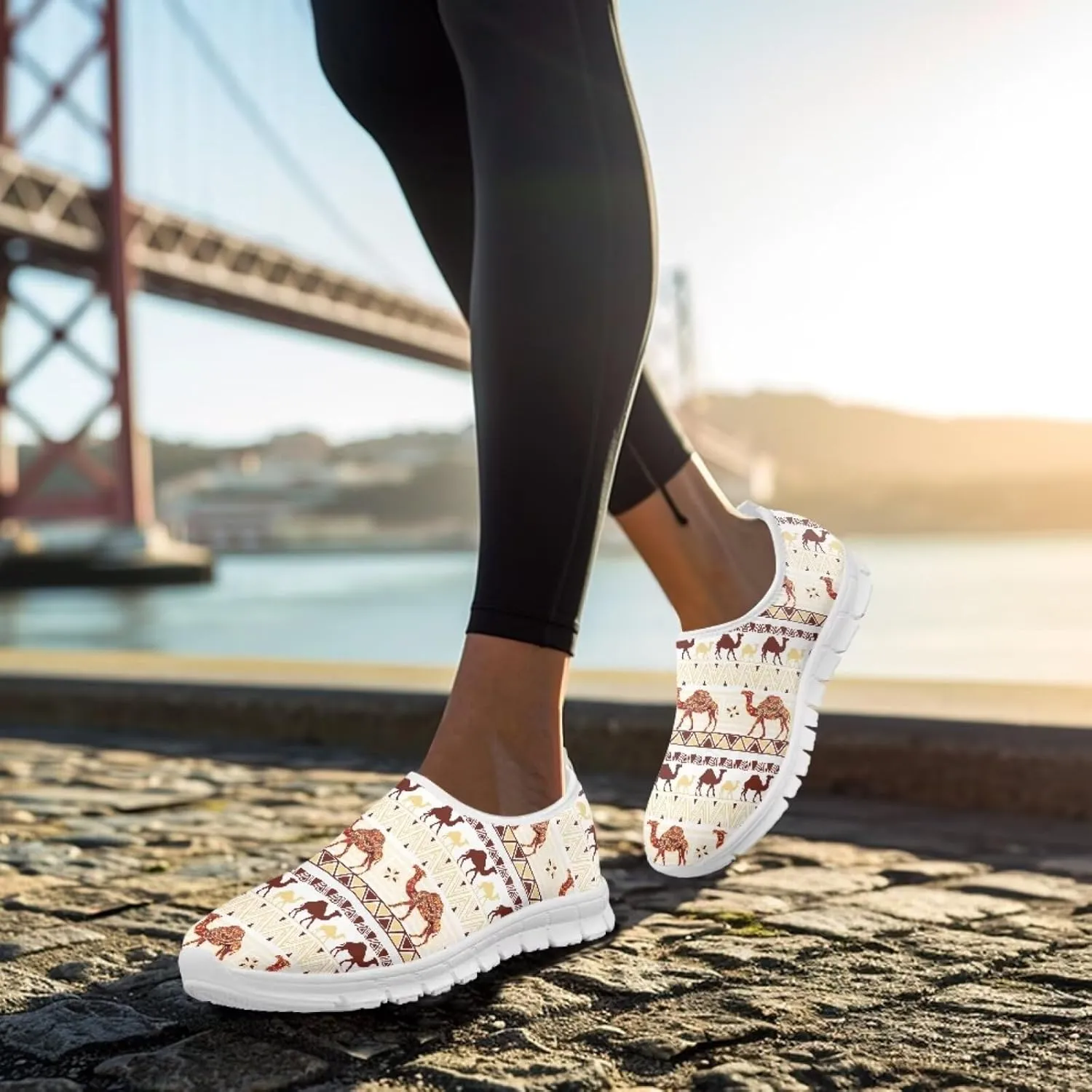 Coloranimal Flats for Women Walking Shoes Casual Flats Comfortable Travel Shoes Women's Road Runnning Shoes Casual Womens Footwear