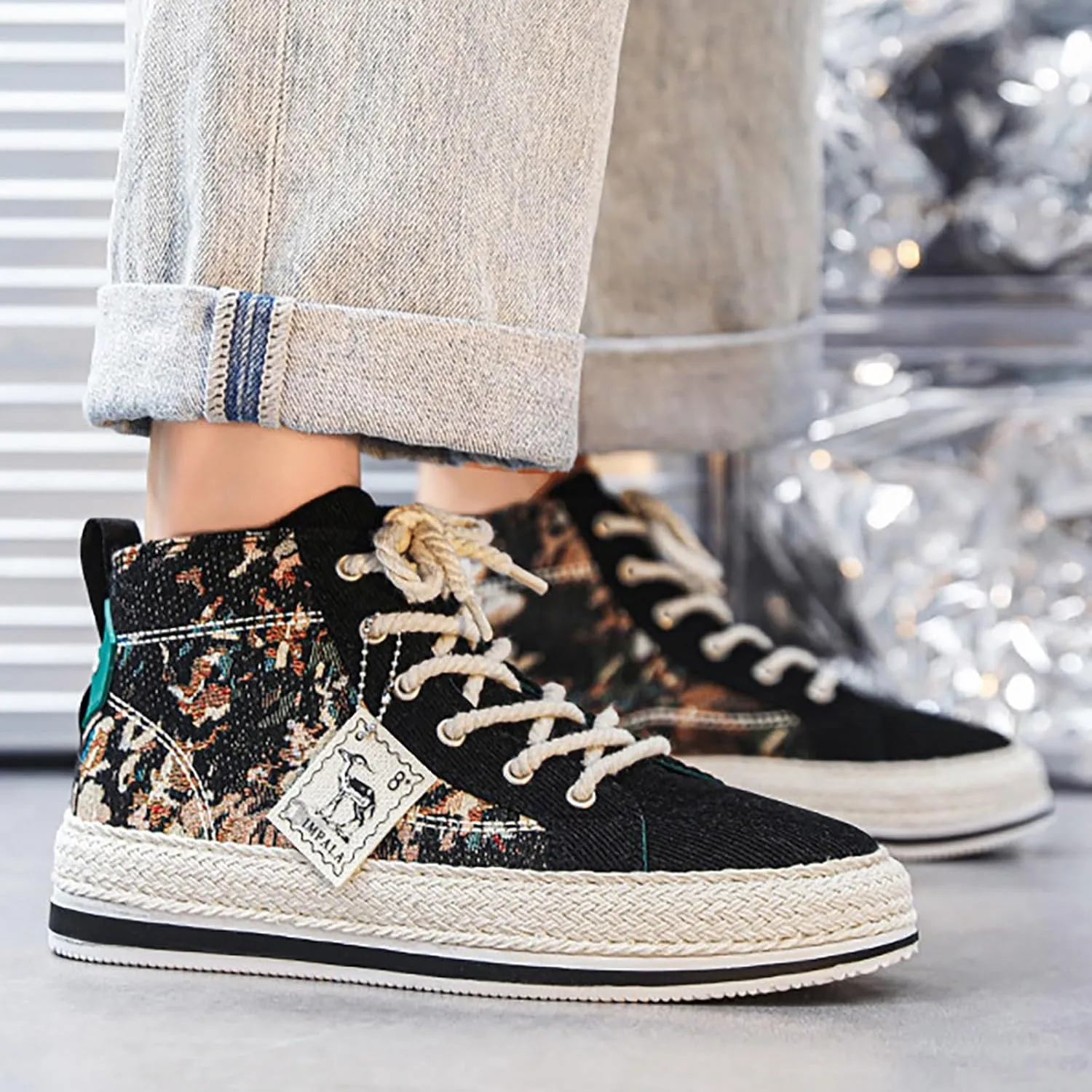DIYCAM Men's High-Top Casual Canvas Classic Comfortable Sneaker or Fashion Tennis Shoe Casual Skate Shoes Lace Up Walking Shoes Boy's Casual Outdoor Youth Shoes