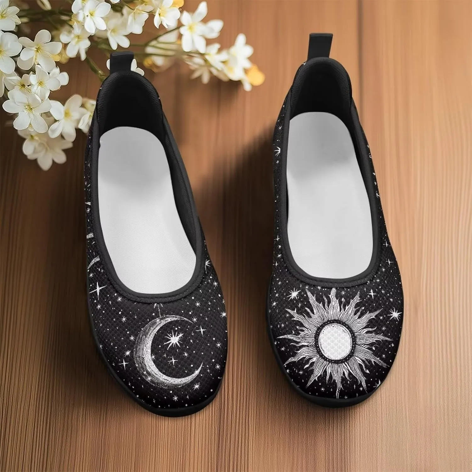 Doojoayie Art Casual Slip On Shoes for Ladies Flat Shoes Comfort for Dalil Casual