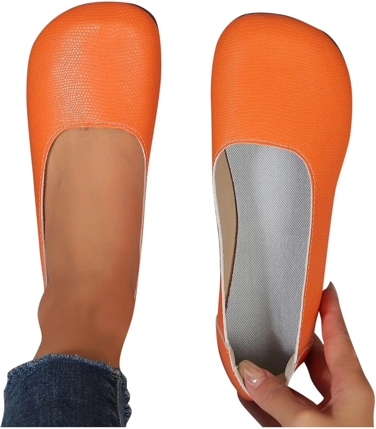 Flat Shoes for Women Round Toe Casual Loafers Comfortable Work Slip-on Shoe Lightweight Glove Ballet Flats Summer Dressy Non Slip Sandals Nurse Work Walking Sandals