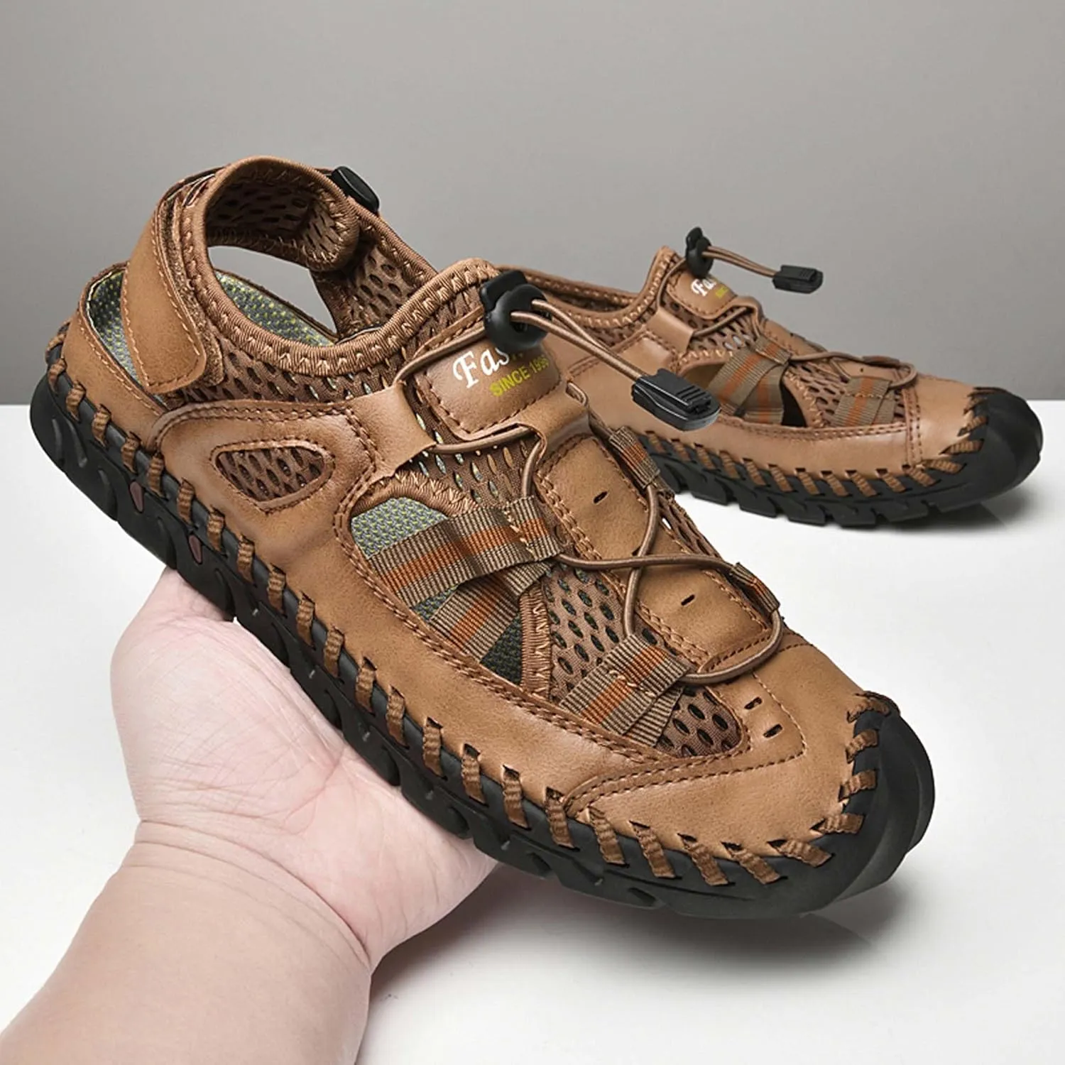 GeRRiT Mens Outdoor Casual Sandals Slippers Lightweight Anti-slip Sports Water Water Shoes Breathable Men's Sandals Fashion Hundred Sports Walking Shoes
