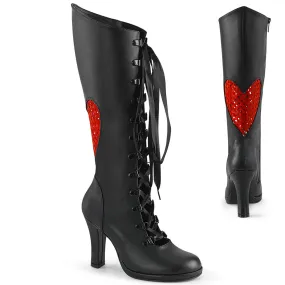 GLAM-243 DemoniaCult Black Vegan Leather Sexy Women's Mid-Calf & Knee High Boots (Alternative Footwear)