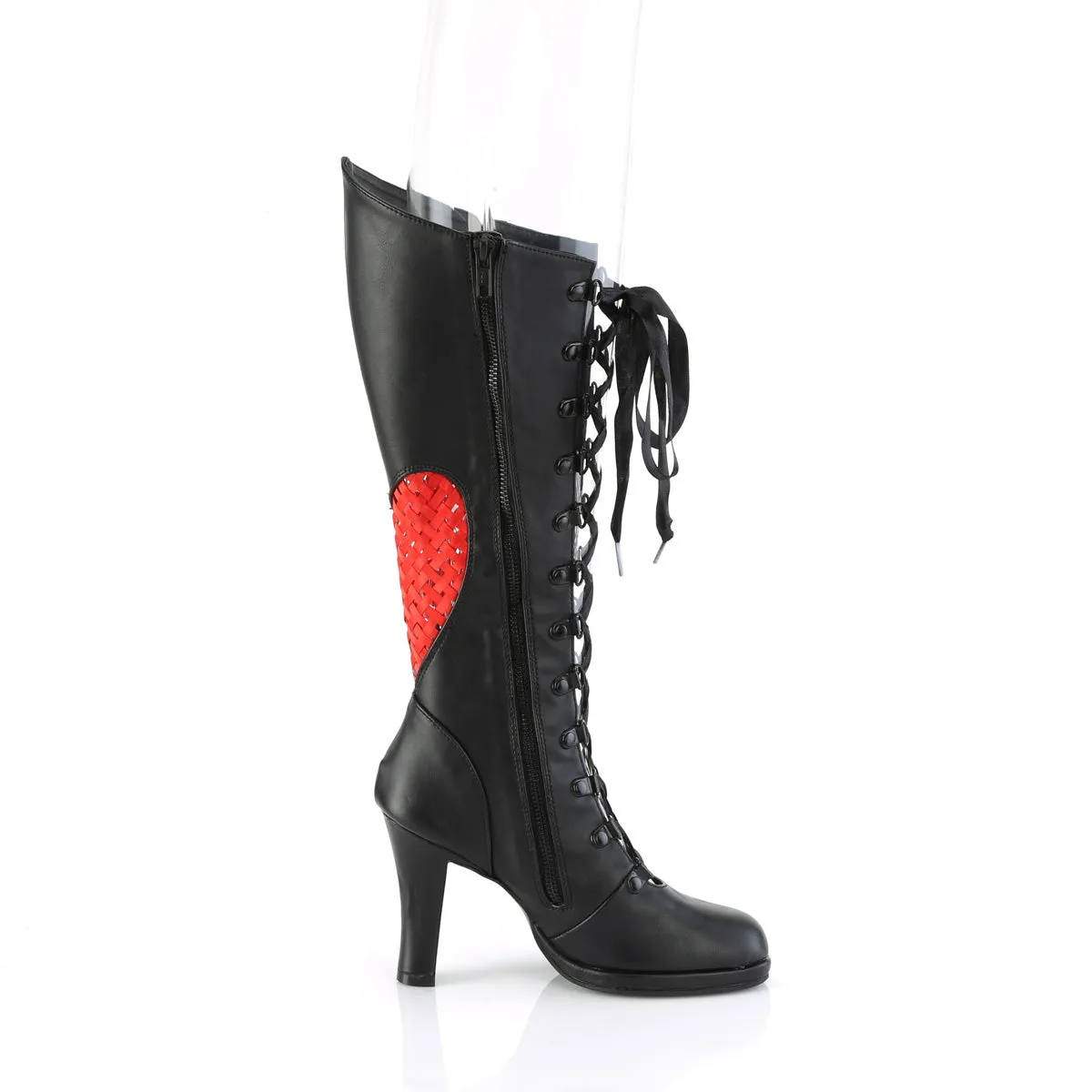 GLAM-243 DemoniaCult Black Vegan Leather Sexy Women's Mid-Calf & Knee High Boots (Alternative Footwear)