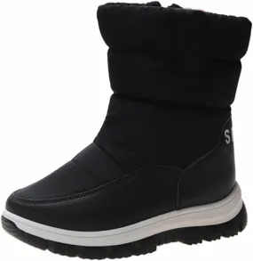 Kids aterproof Snow Boots Girls Boys Insulated Warm Fleece Lined Winter Mid Calf Thickened Shoes for Outdoor