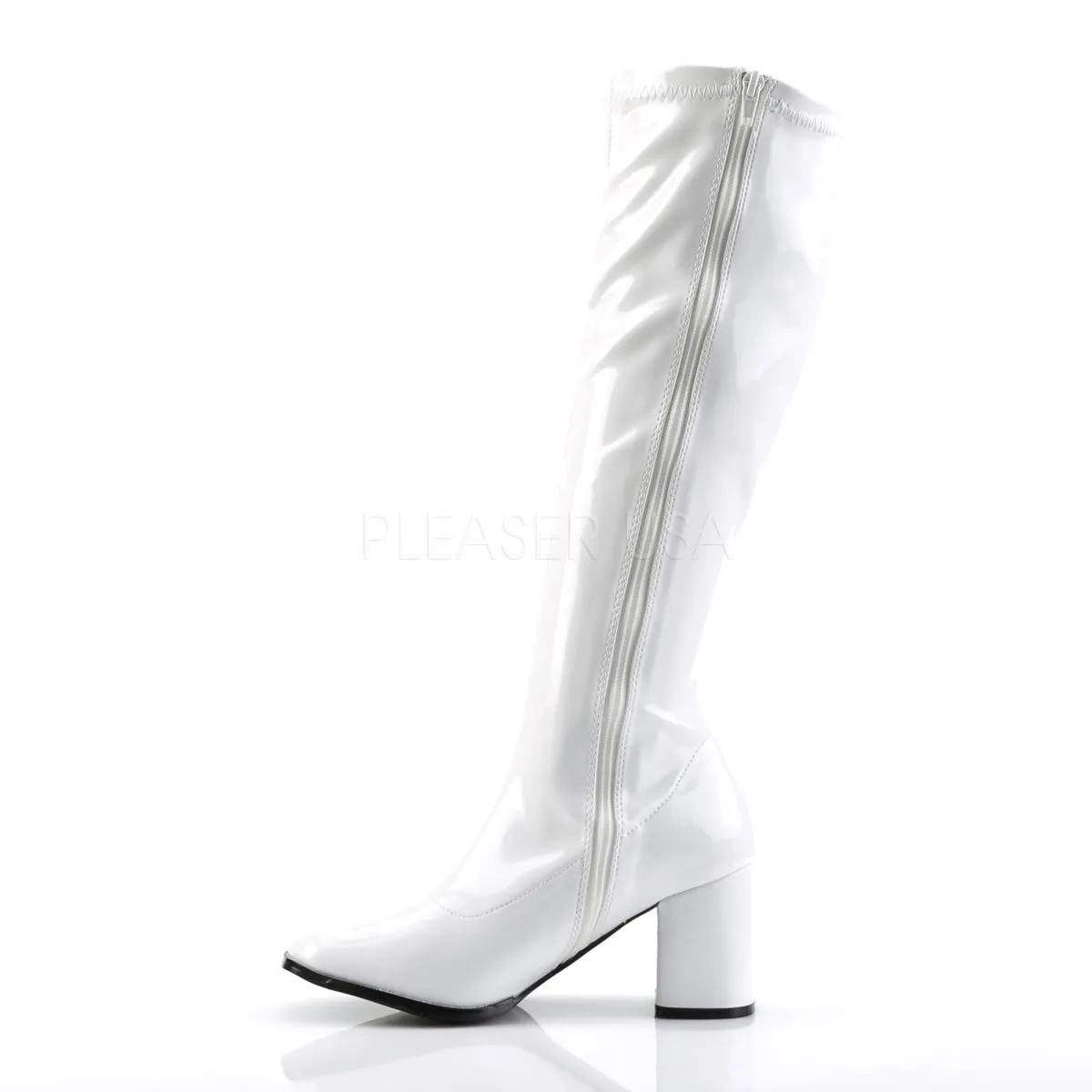 Knee High Boots 3-inch Heel Red, White or Blue GoGo-300-USA