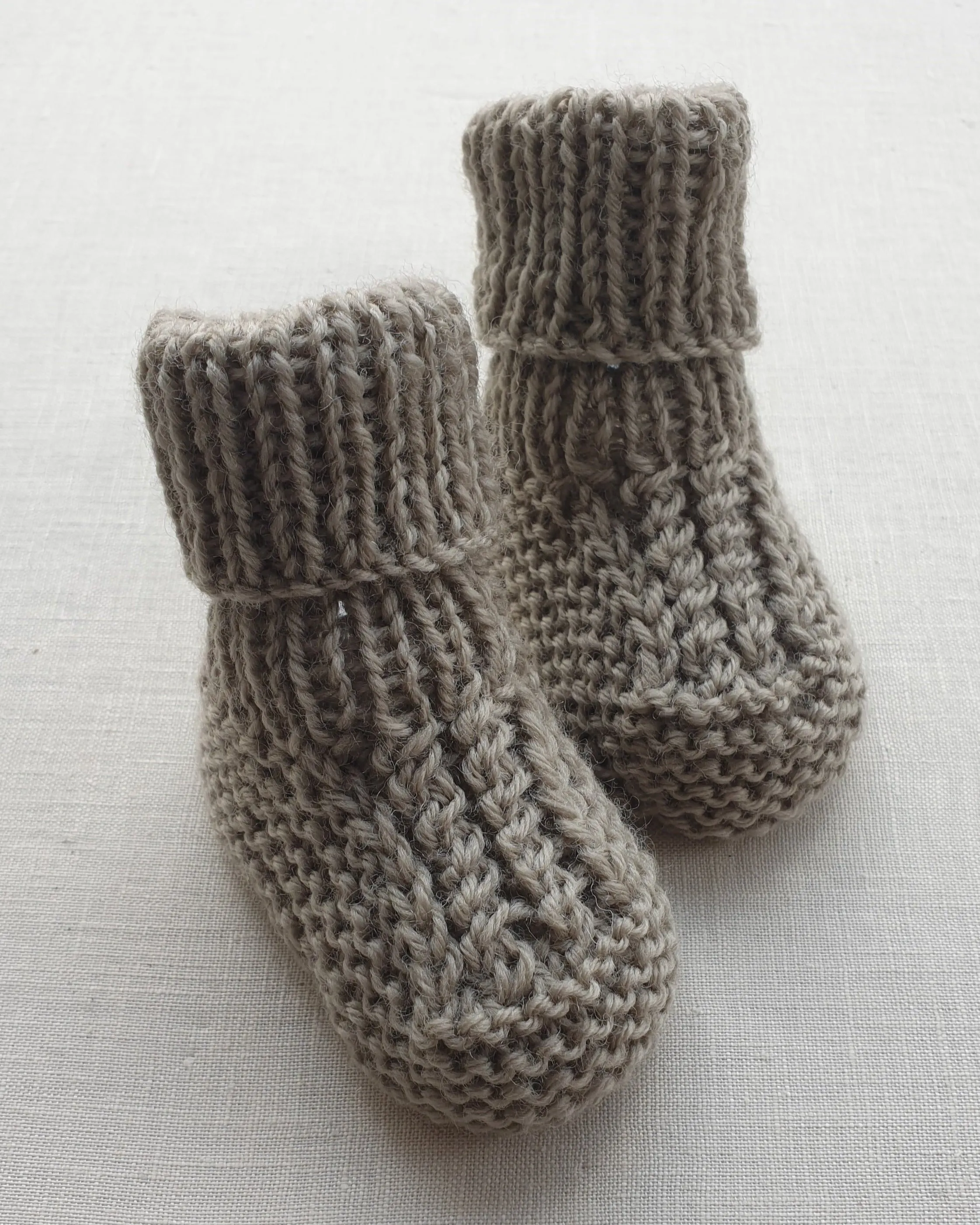 Knitted by Nana Cuffed Booties Koala