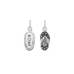 Kona Island Silver Flip Flops Charm TC1021
