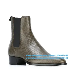Lizard Patterned Chelsea Boots: Dare to Stand Tall in Style
