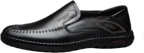 Men's Casual Soft Sole Dress Shoes, Fashionable Casual Driving Shoes, Spring/Summer Leather Low Top Work Shoes