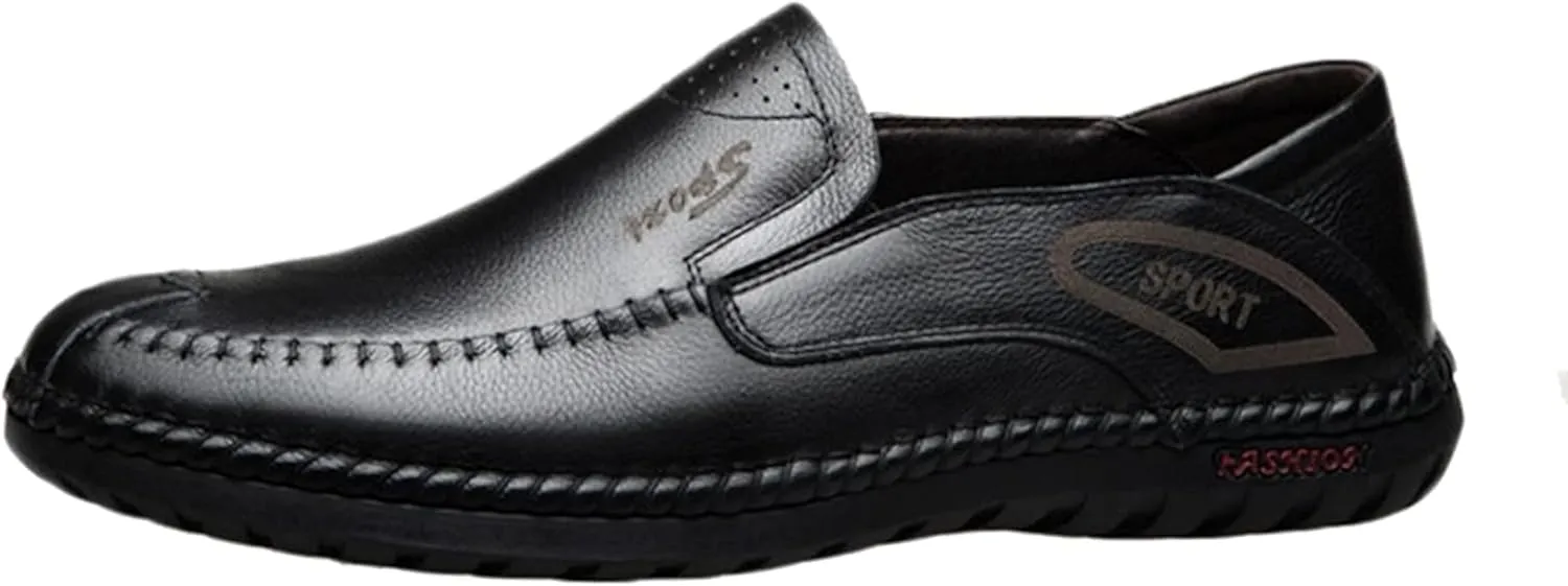 Men's Casual Soft Sole Dress Shoes, Fashionable Casual Driving Shoes, Spring/Summer Leather Low Top Work Shoes