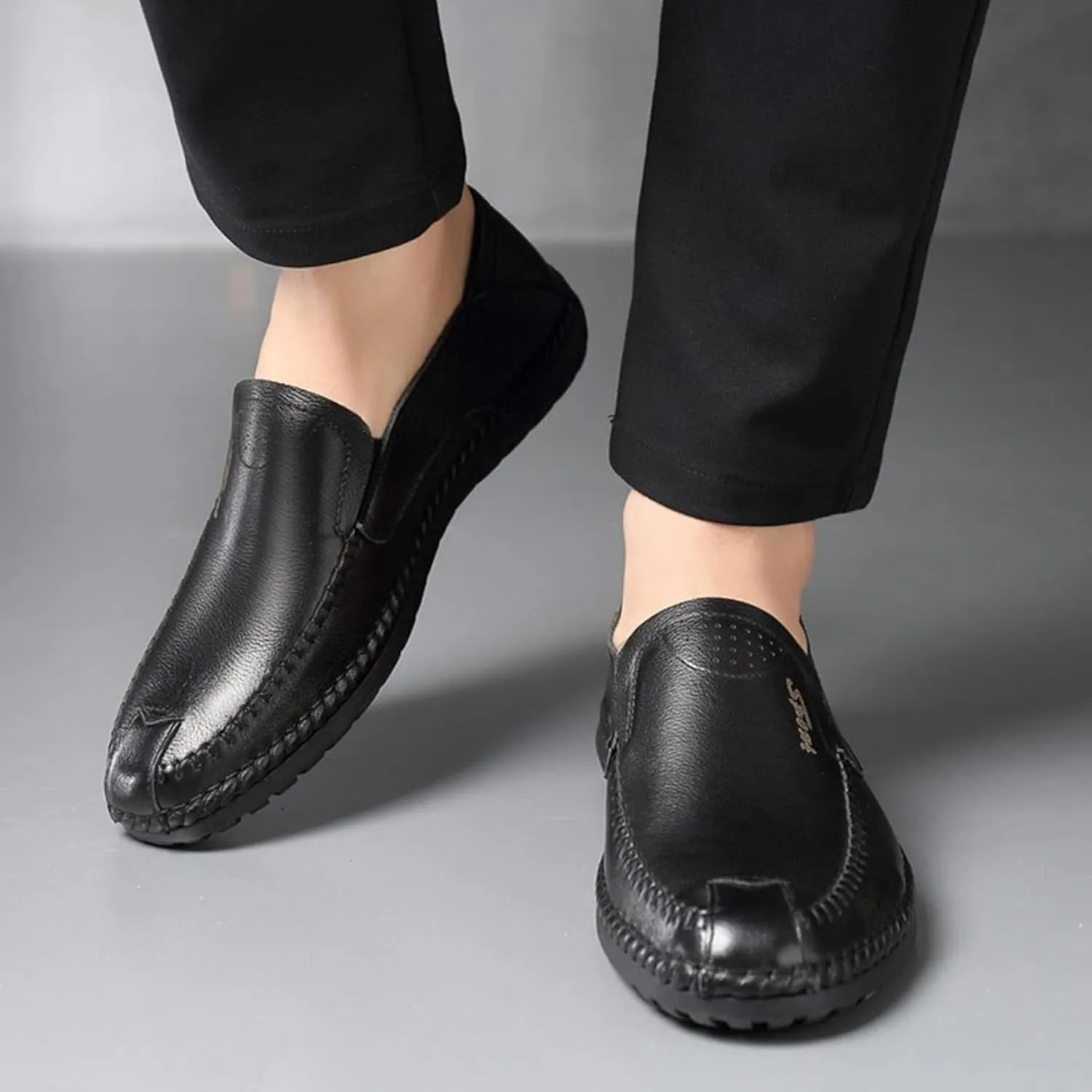 Men's Casual Soft Sole Dress Shoes, Fashionable Casual Driving Shoes, Spring/Summer Leather Low Top Work Shoes