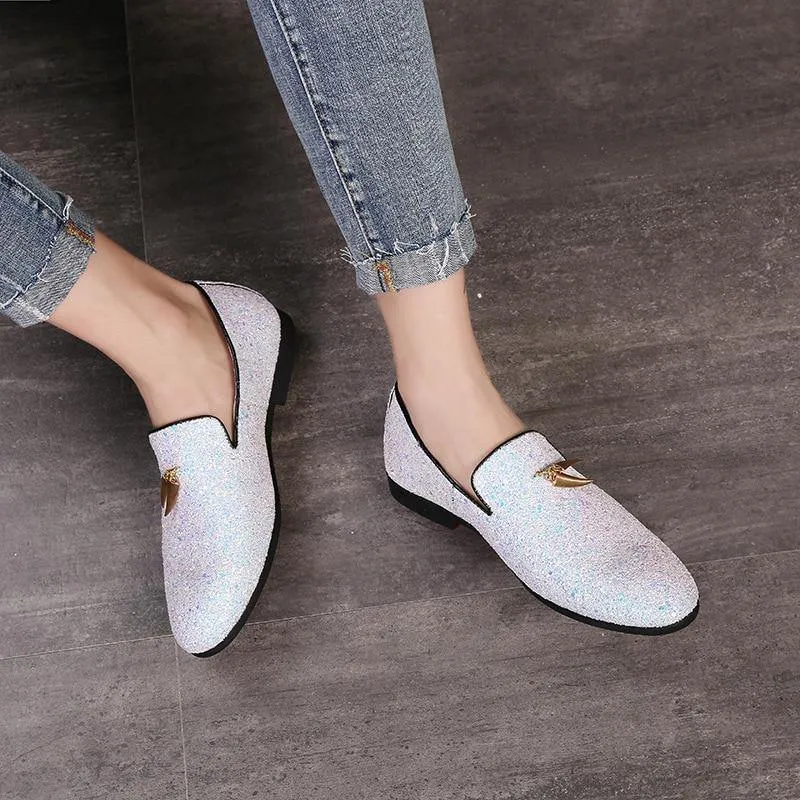 Men's Glitter Formal Loafer Shoes