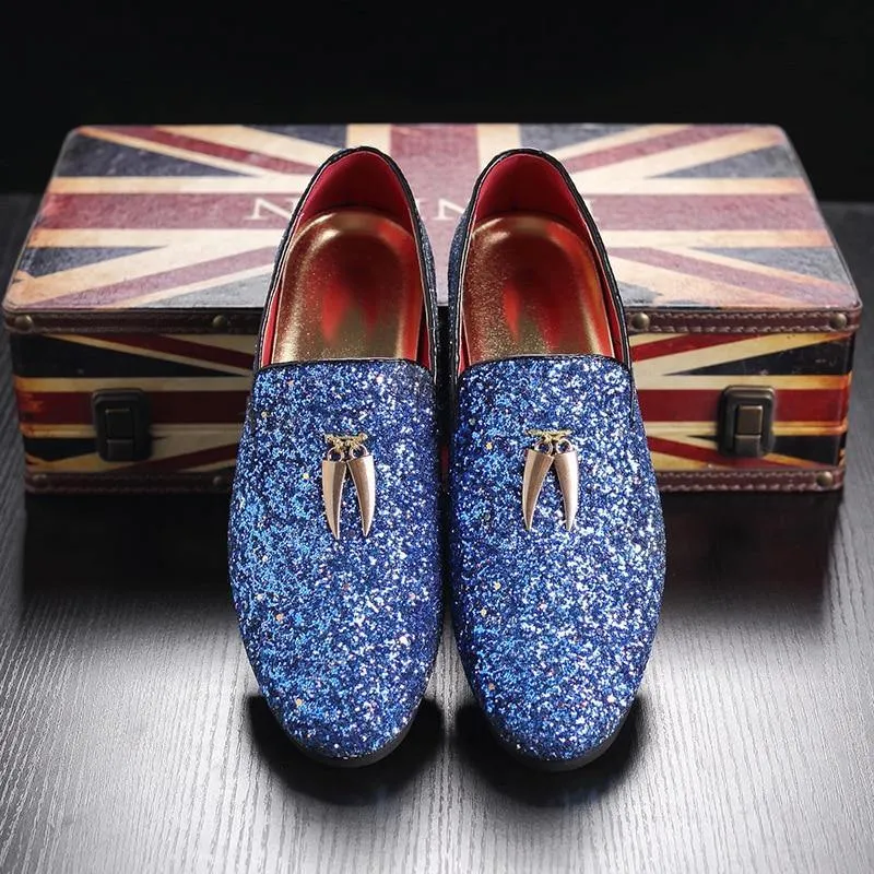 Men's Glitter Formal Loafer Shoes