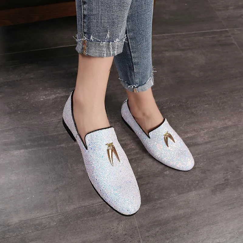 Men's Glitter Formal Loafer Shoes