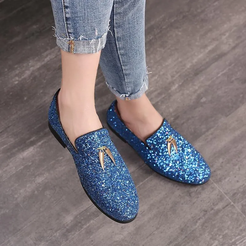 Men's Glitter Formal Loafer Shoes