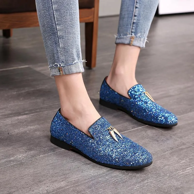 Men's Glitter Formal Loafer Shoes
