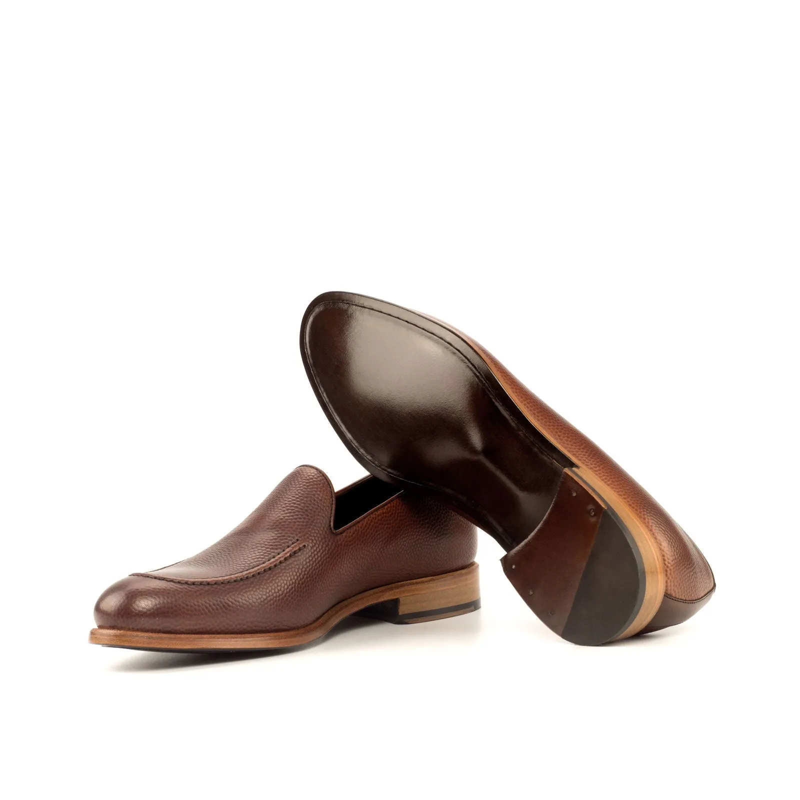 Men's Loafer Leather Shoes Wide Plus Size Brown Dark Brown 3792
