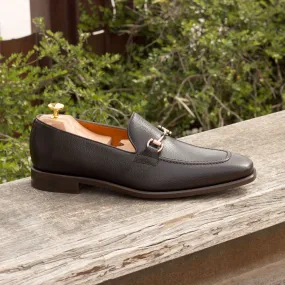 Men's Loafer Leather Shoes Wide Plus Size Dark Brown 2738