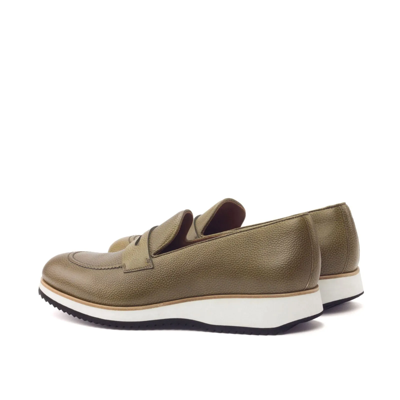 Men's Loafer Leather Shoes Wide Plus Size Green 3019