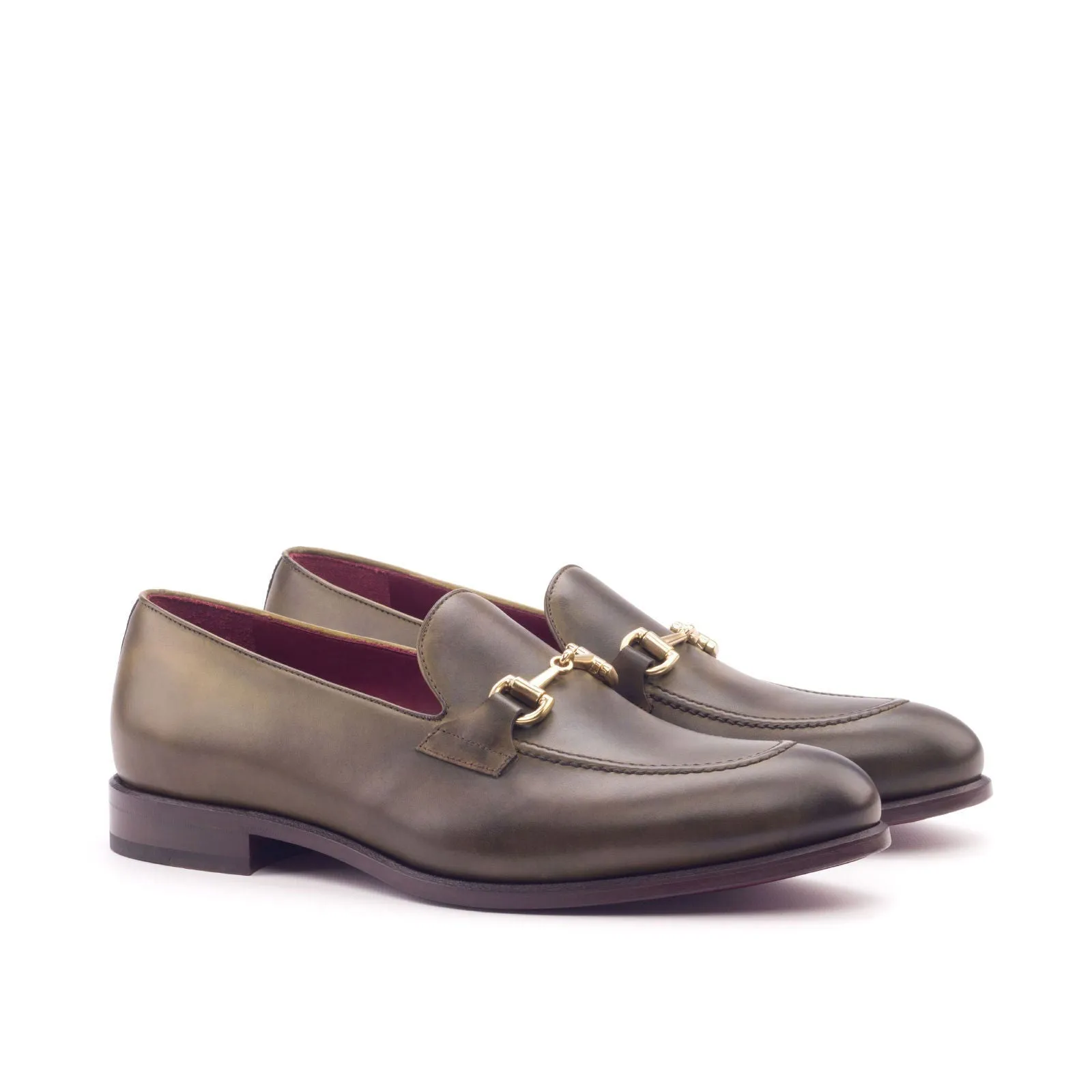 Men's Loafer Leather Shoes Wide Plus Size Green 3023