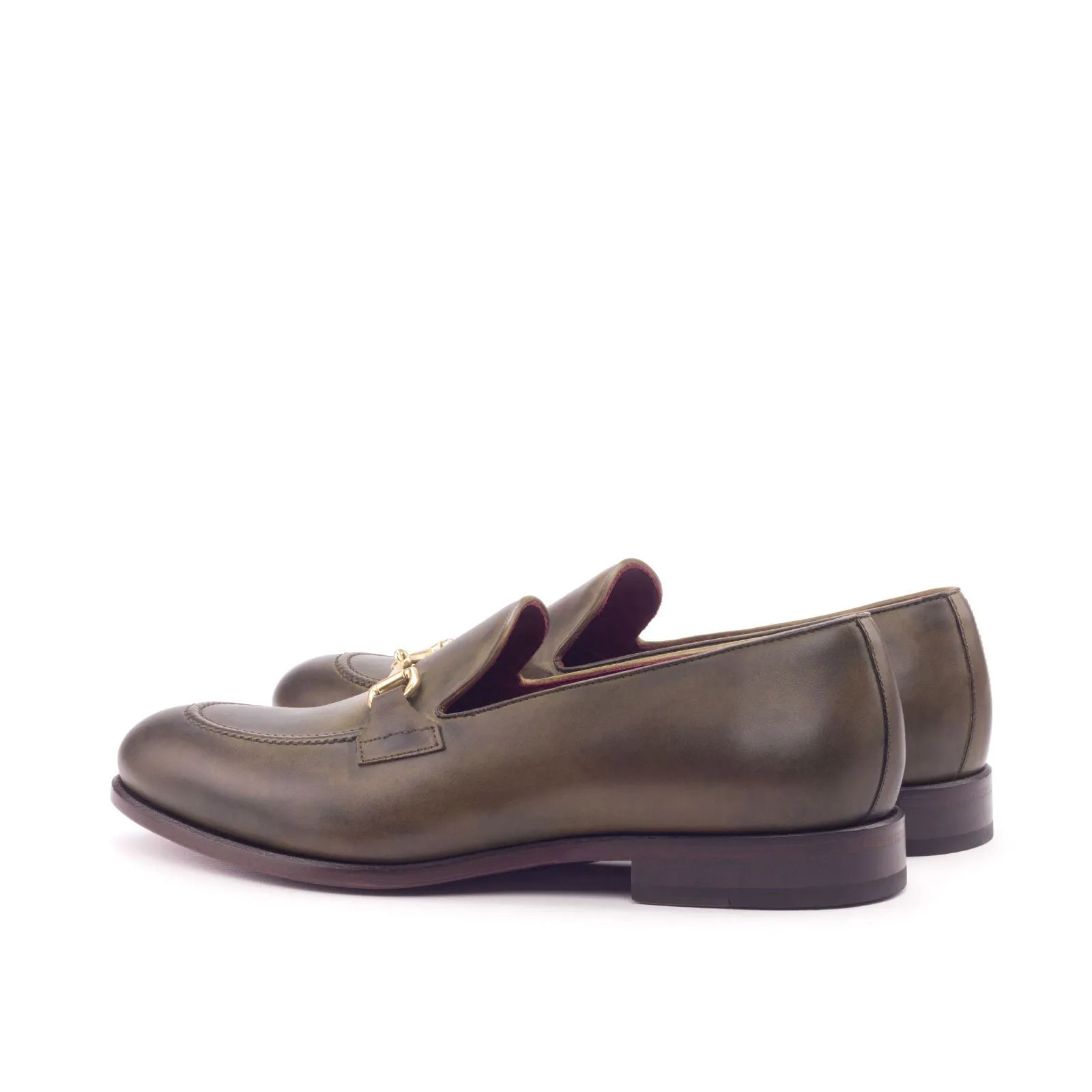 Men's Loafer Leather Shoes Wide Plus Size Green 3023