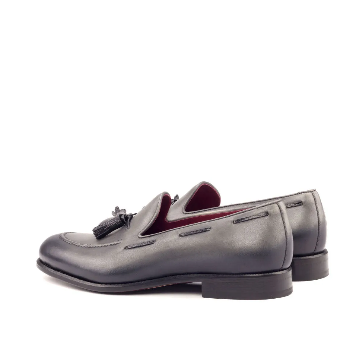 Men's Loafer Leather Shoes Wide Plus Size Grey Black 2788