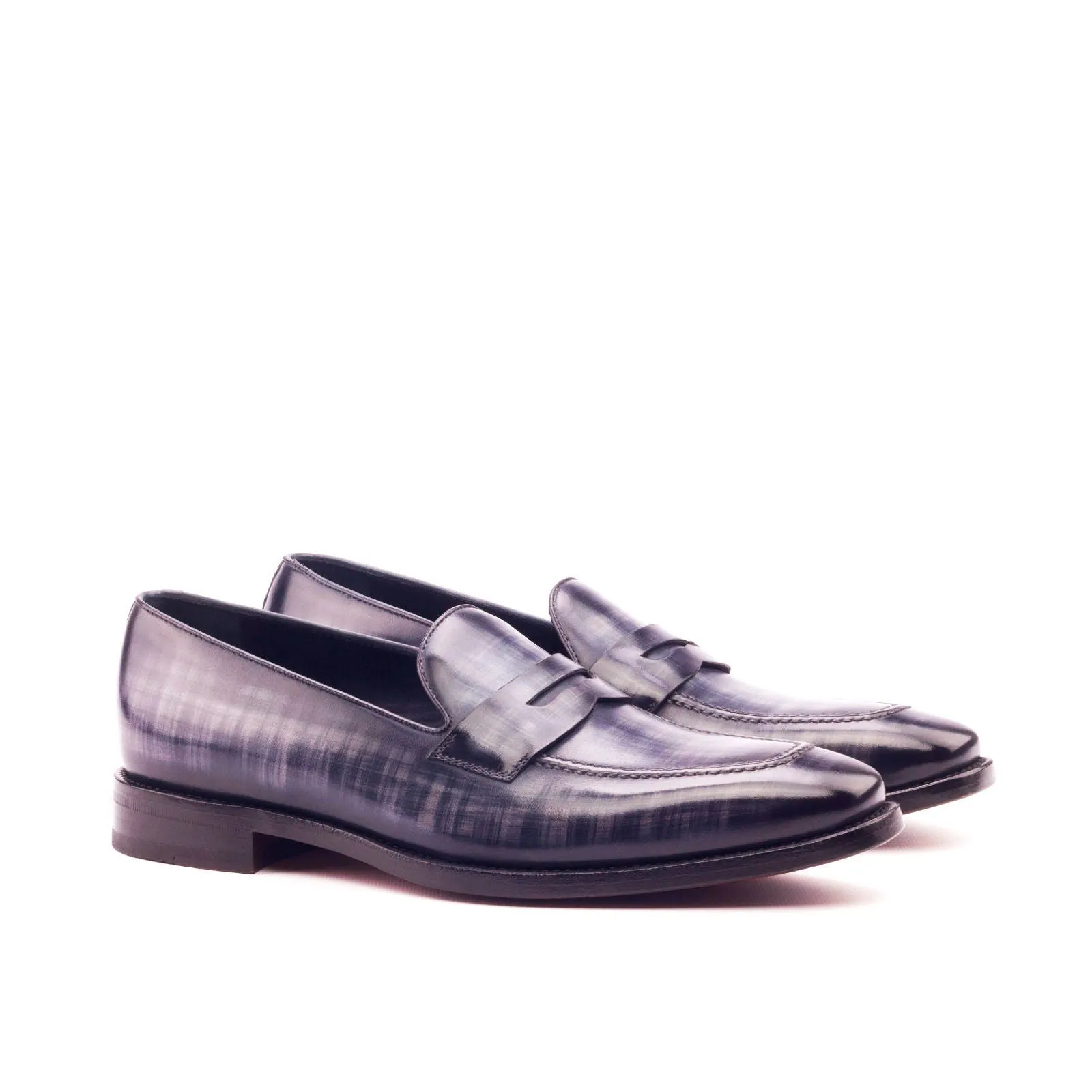 Men's Loafer Shoes Patina Leather Wide Plus Size Grey 3034