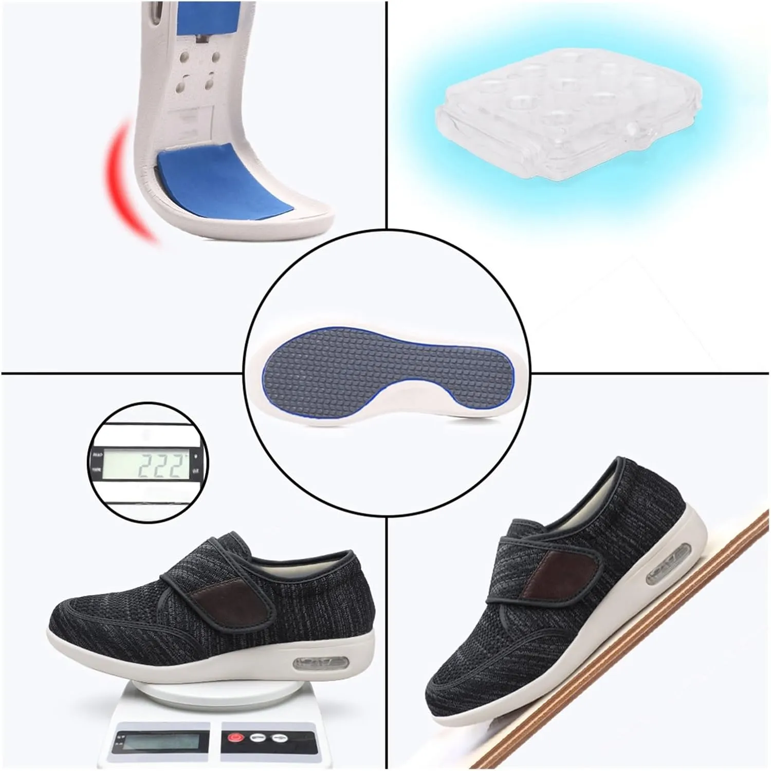 Orthopedic Casual Shoes, Swollen Feet Walking Edema Sneakers Lightweight Portable Breathable Plus Size Casual Air Cushion Trainers