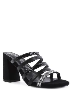 Peaches Multi Strap Diamante Detail Sandals