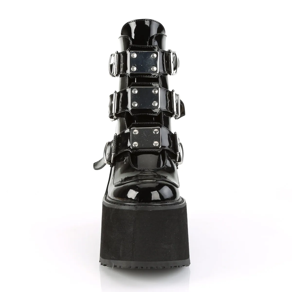 SWING-105 DemoniaCult Black Patent Sexy Women's Ankle Boots (Alternative Footwear)