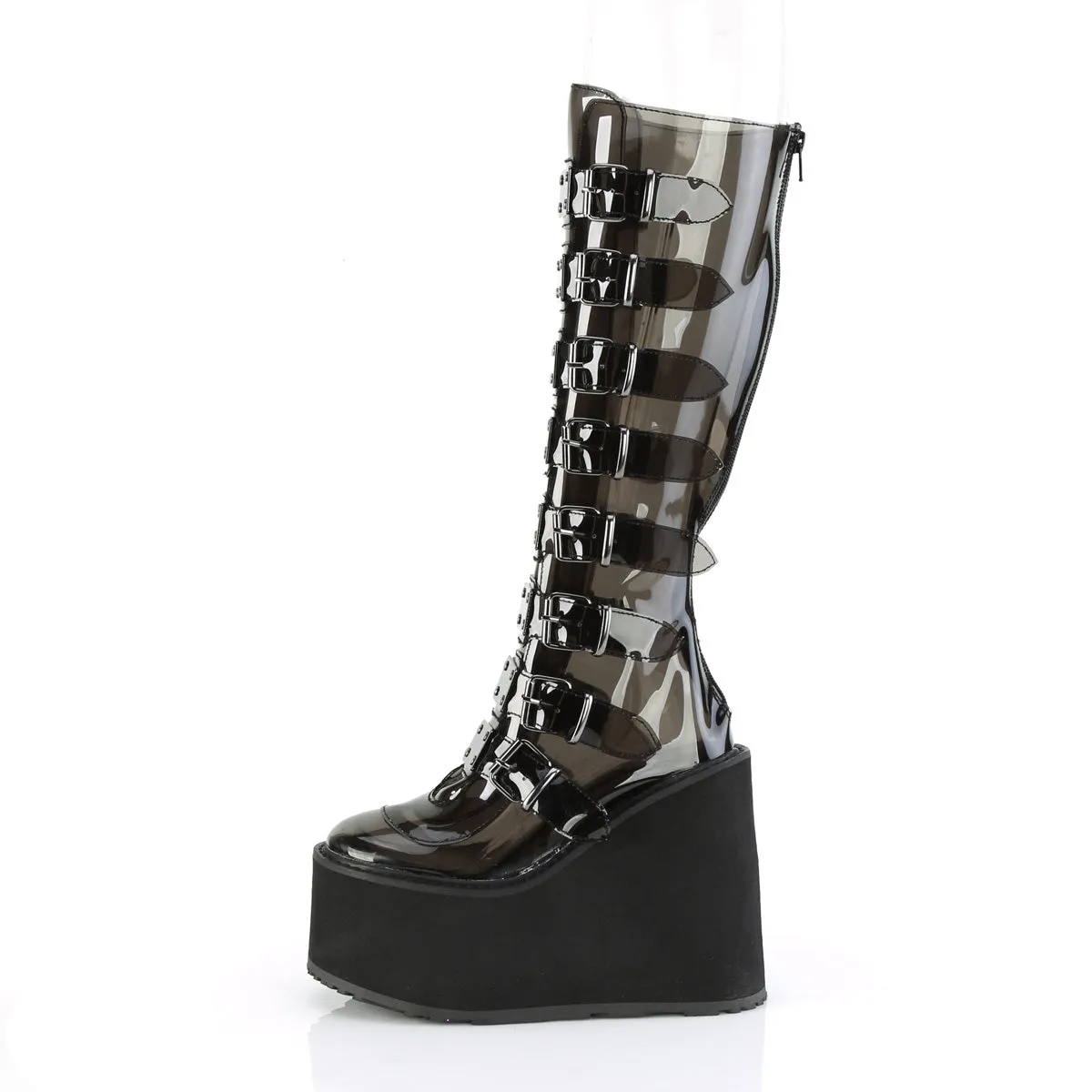 SWING-815C DemoniaCult Smoke Sexy Women's Mid-Calf & Knee High Boots (Alternative Footwear)