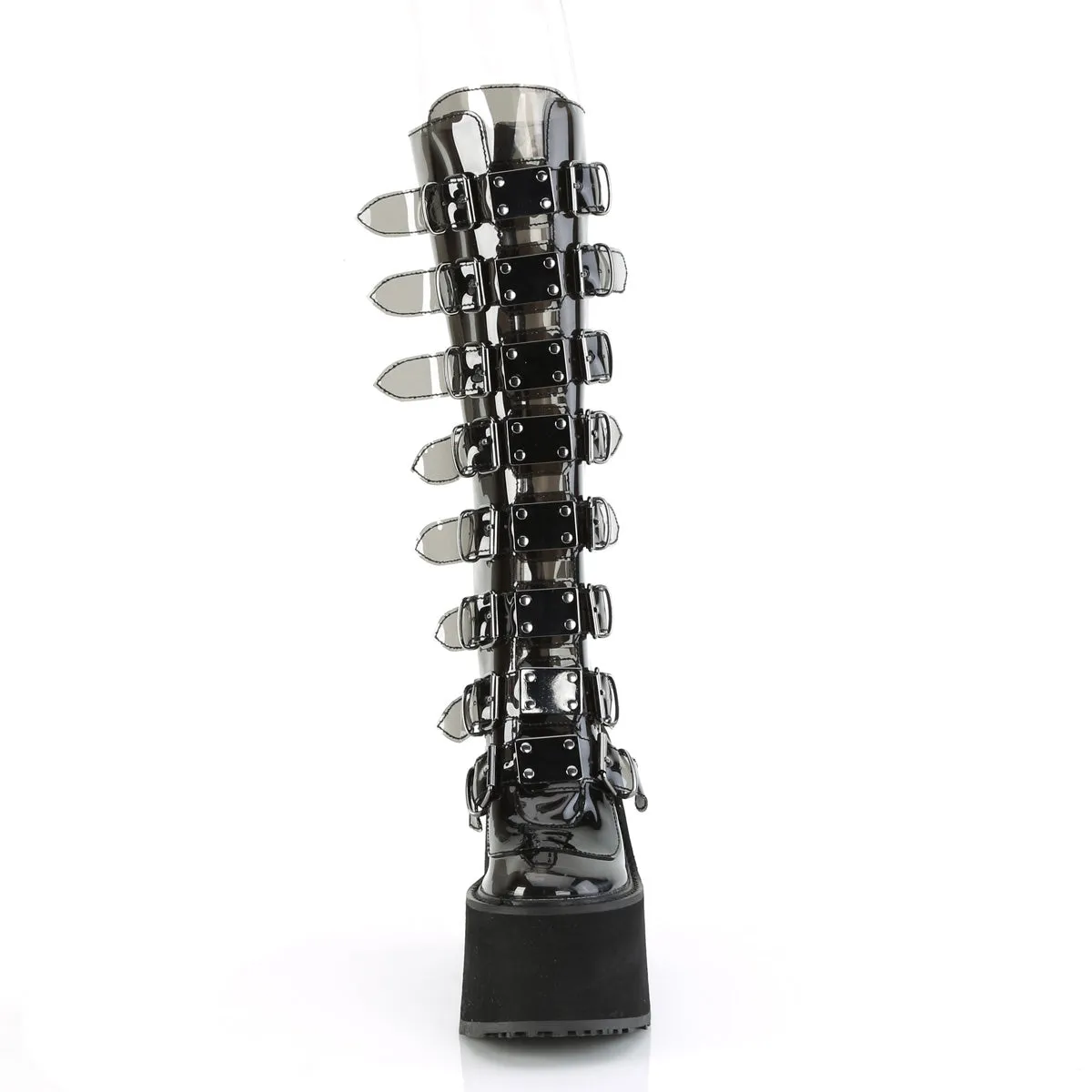 SWING-815C DemoniaCult Smoke Sexy Women's Mid-Calf & Knee High Boots (Alternative Footwear)