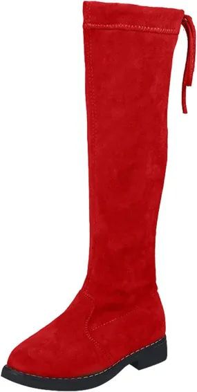 Toddler Big Kid Girl's Faux Lined Knee High Winter Riding Boots Thigh Boot Pointed Stretch Over The Knee Boots