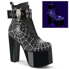 TORMENT-51 DemoniaCult Black Vegan Leather Sexy Women's Ankle Boots (Alternative Footwear)