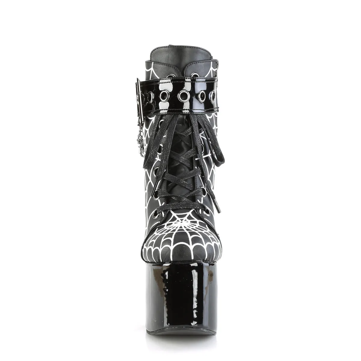 TORMENT-51 DemoniaCult Black Vegan Leather Sexy Women's Ankle Boots (Alternative Footwear)