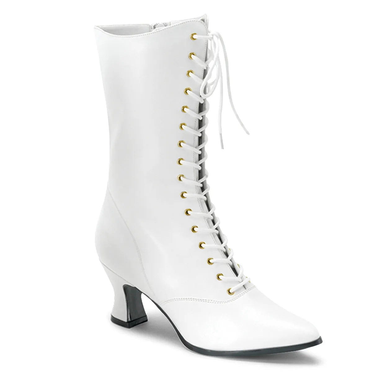VICTORIAN-120 Fancy Dress Costume Funtasma Women's Boots White Pu