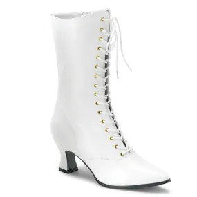 VICTORIAN-120 Fancy Dress Costume Funtasma Women's Boots White Pu