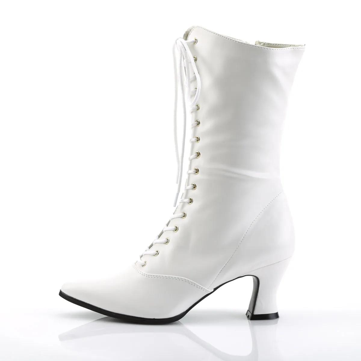 VICTORIAN-120 Fancy Dress Costume Funtasma Women's Boots White Pu