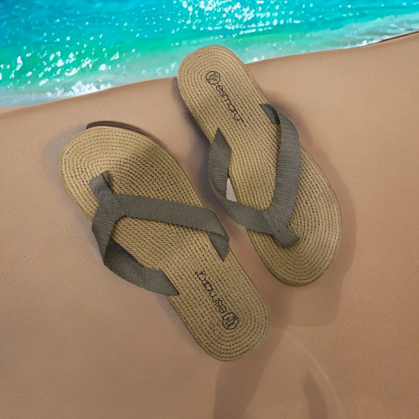 Vintage brown beach strap flip flop