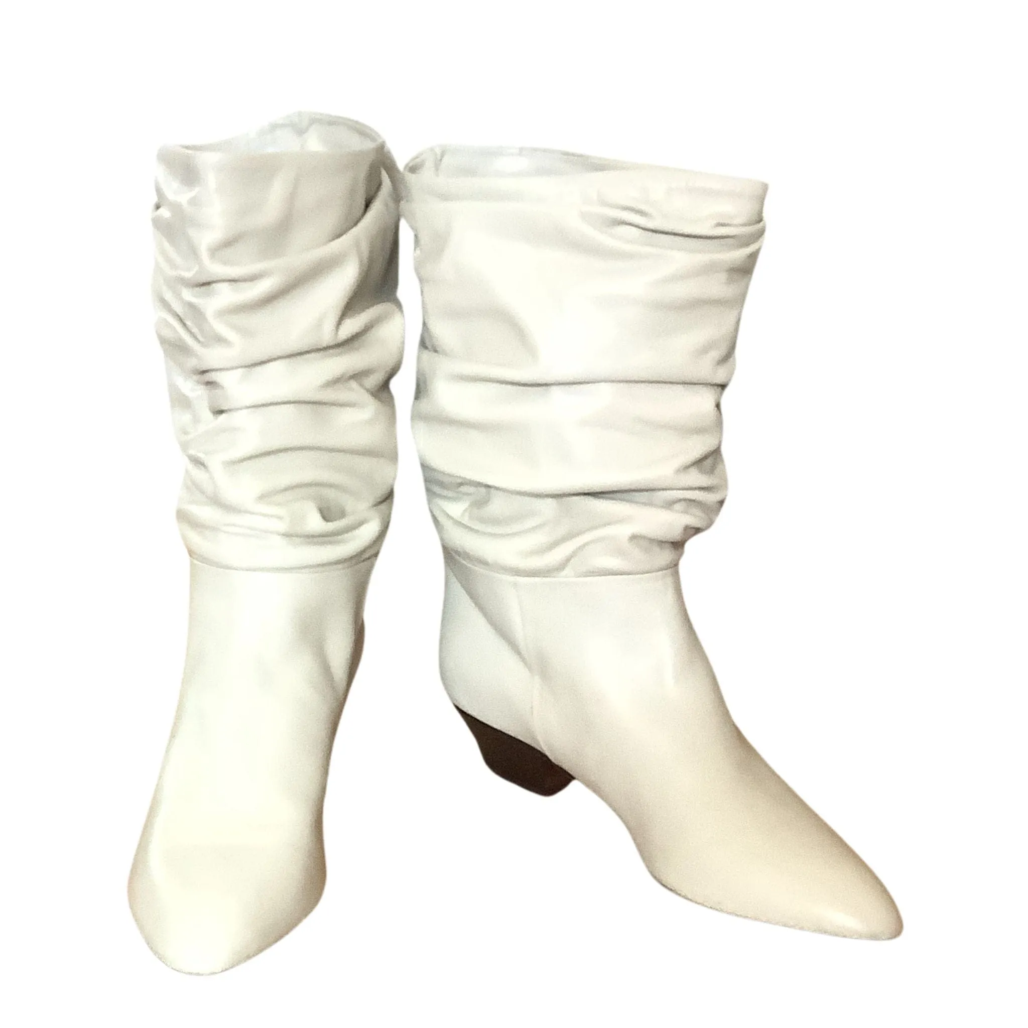White Scrunch Boots