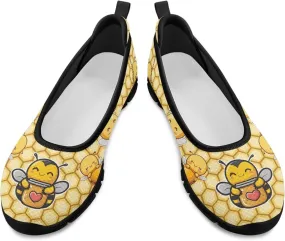 Women's Slip on Loafer Shoes Mesh Casual Ballet Flat Walking Sneakers Knit Round Toe Casual Shoes