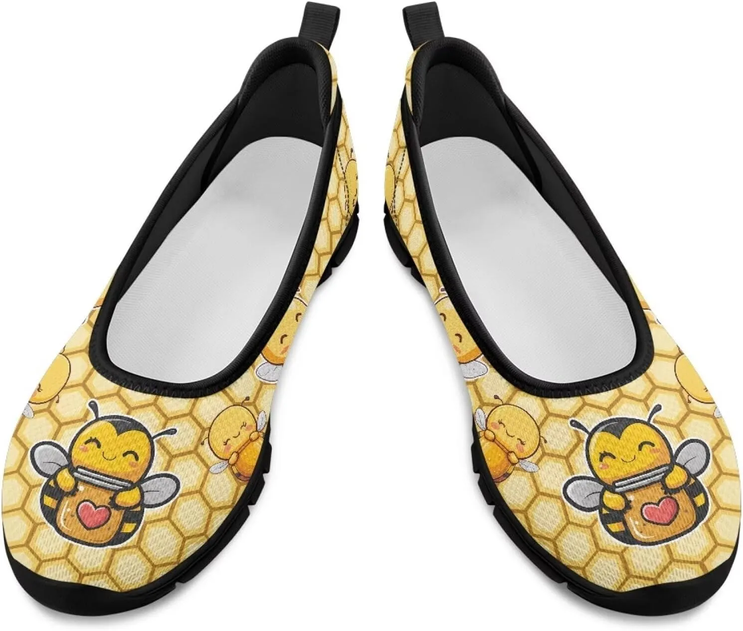 Women's Slip on Loafer Shoes Mesh Casual Ballet Flat Walking Sneakers Knit Round Toe Casual Shoes